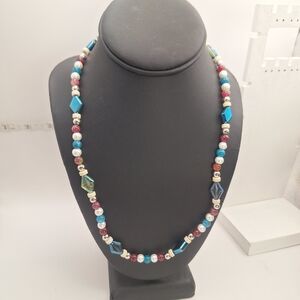 Elegant Multicolor Beaded Necklace - Mbarnes Productions 21"